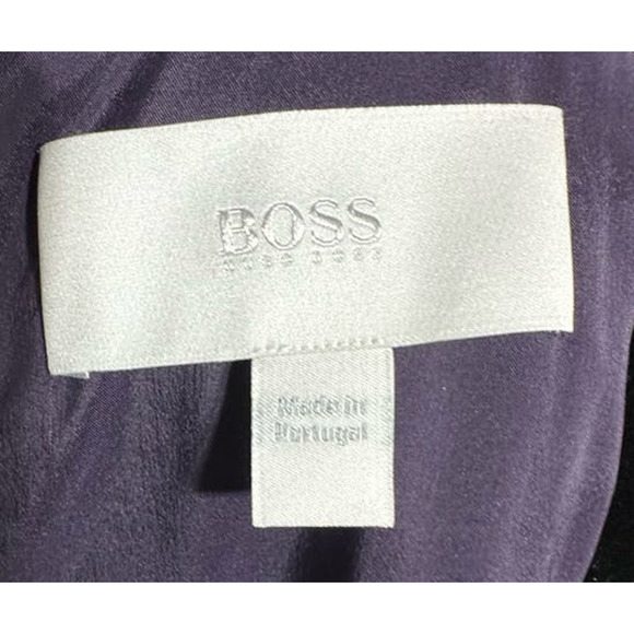 Hugo Boss Women's Navy Textured Sheath Dress Short‎ Sleeve Knee Length Zip - Picture 2 of 5